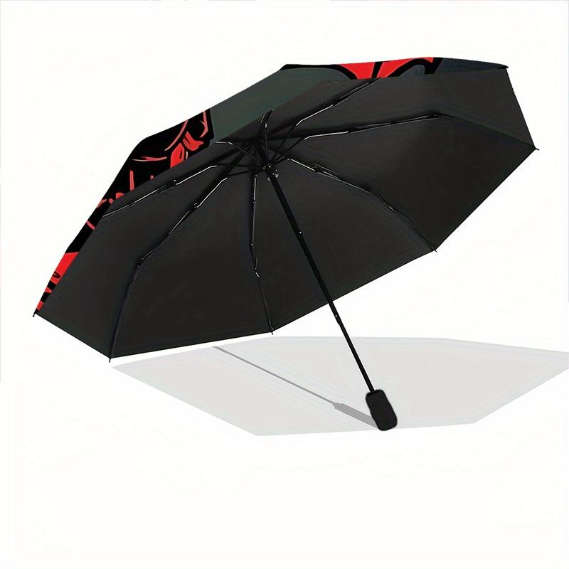1pc Devil Horns Automatic Umbrella High Quality Canopy, Portable Folding Umbrella with, Ideal Gift for - Travel 203