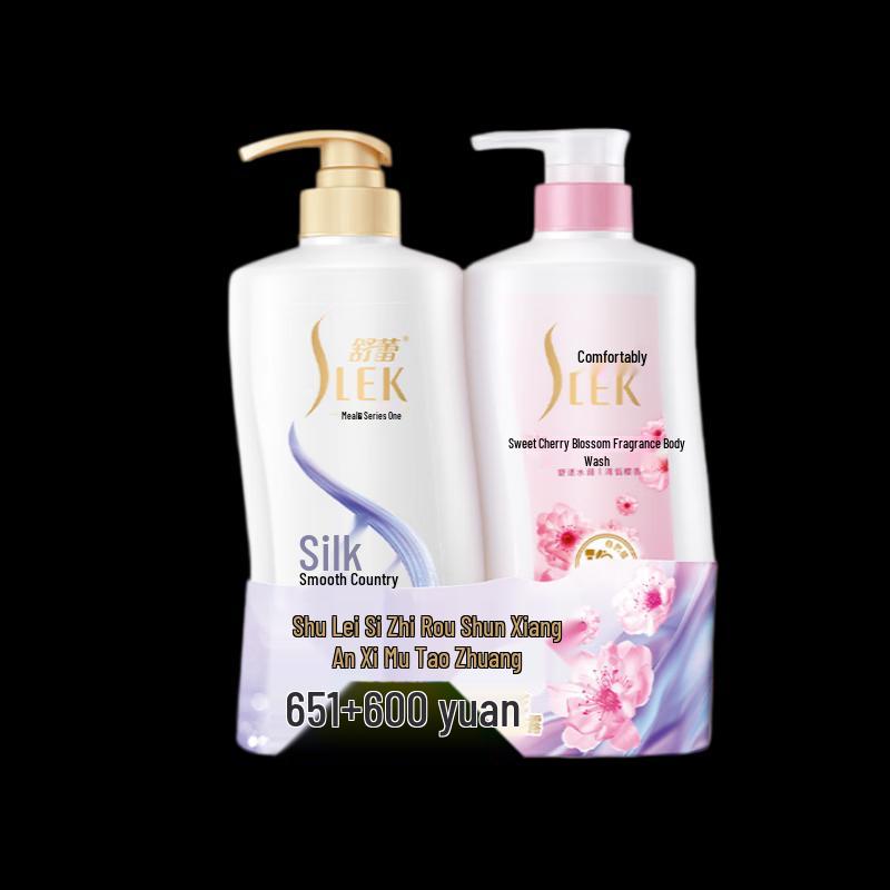 SLEK Silky Smooth Anti-Dandruff Shampoo and Sakura Body Wash Set