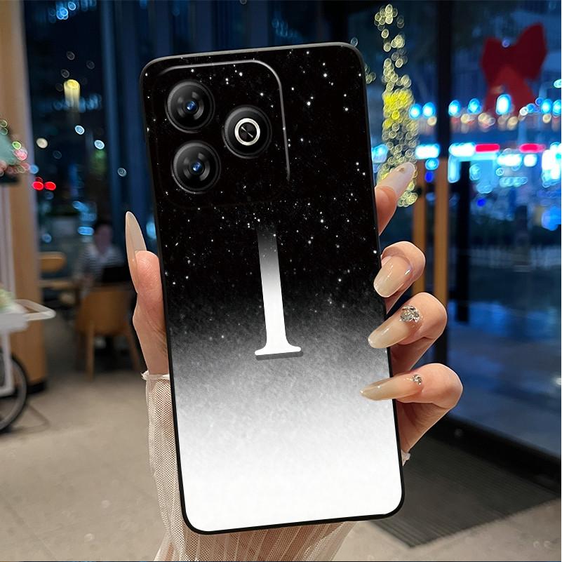 Модный чехол с буквой и цветком для пары на ZTE Blade V60 4G/Axon 60 4G/Nubia V60, мягкий силиконовый черный чехол, защитный от царапин корпус