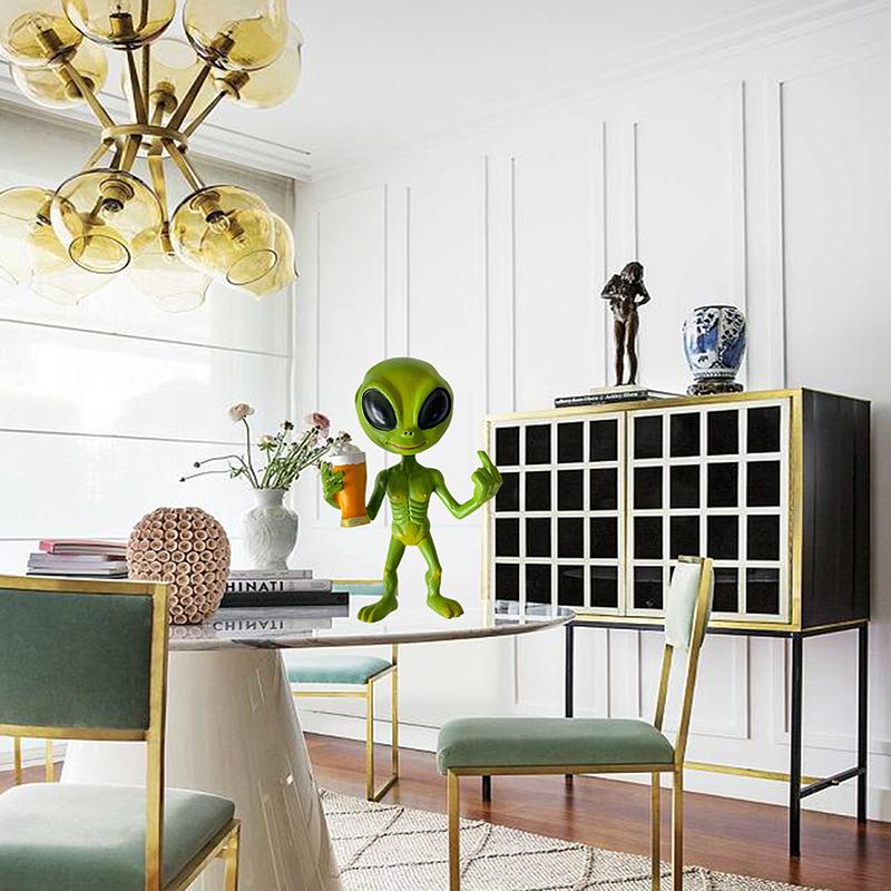 Статуэтка из смолы инопланетянина, украшение, садовые скульптуры и статуи инопланетян, лучший художественный декор для дома или офиса в помещении или на улице, коллекционный