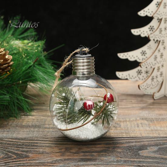 Отличная привлекательная легкая рождественская лампа для украшения рождественской елки, пластиковый шар, светодиодная лампочка для дома