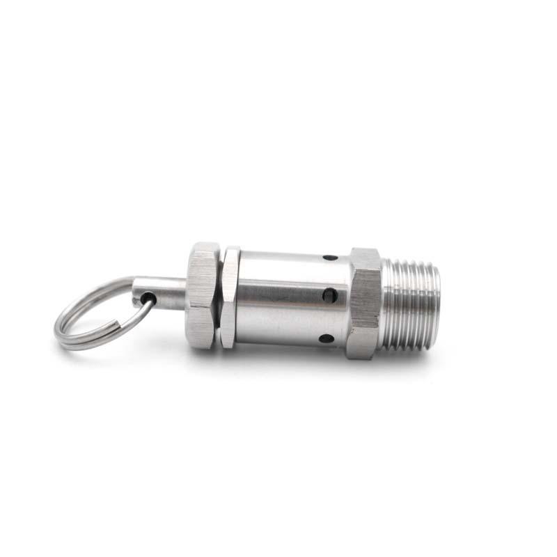 BSPT NPT 1/4 "1/2 "Male Thread 0.5-10 Bar Exhaust 304 Stainless Steel Sanitary Mini Spring Safety Valve For Air Compressors