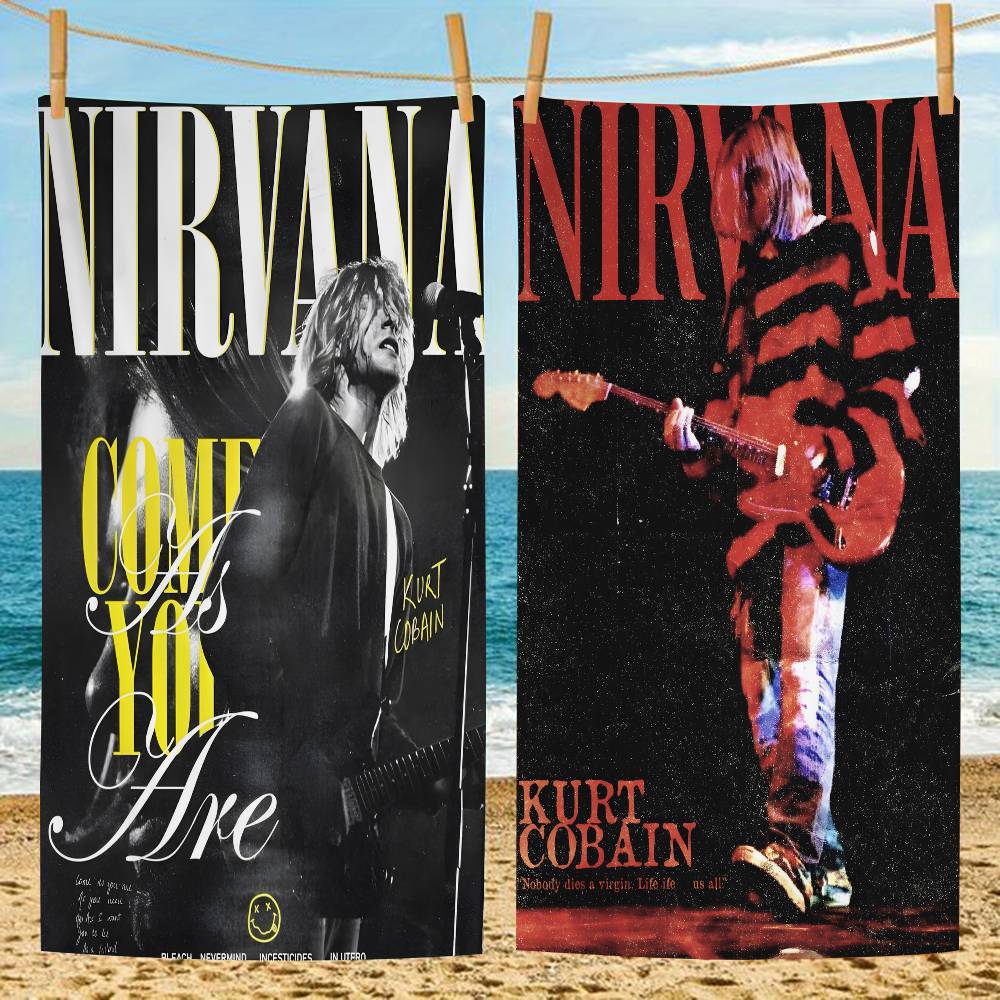 Rock Band A-N-Nirvana Пляжное полотенце Цветные банные полотенца для девочки Микрофибра Быстросохнущее Песочное полотенце Пляж Йога Спа Тренажерный зал Бассейн