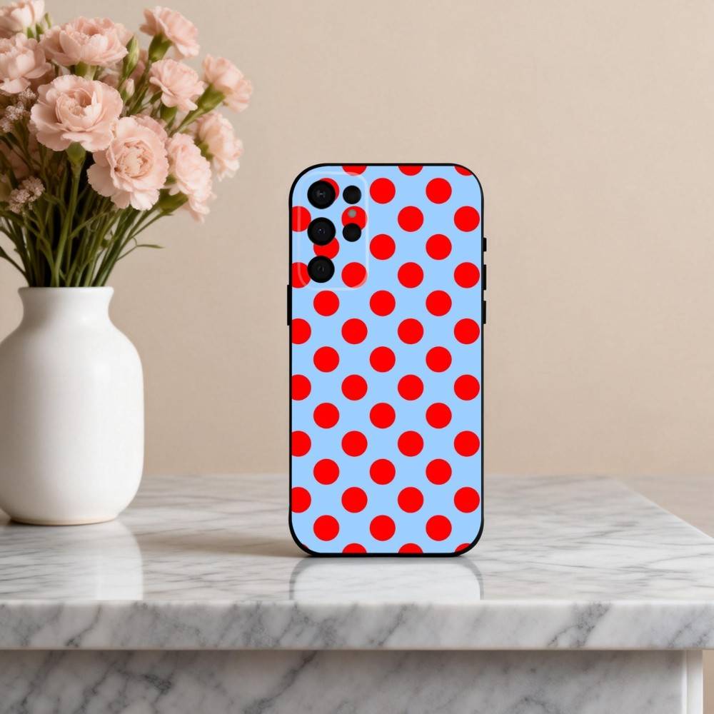 Чехол для телефона P-Polka D-Dot A-Art для Samsung S25,24,23,22,30,21,10,9,Ultra,Plus,Lite,FE,4,5 G Мягкий черный чехол