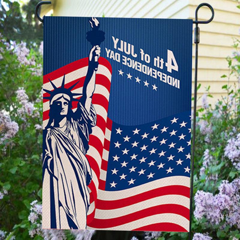 Патриотический флаг One Nation Under Welcome Garden Flag Inch Двусторонний баннер для украшения улицы в честь Дня независимости и Дня памяти