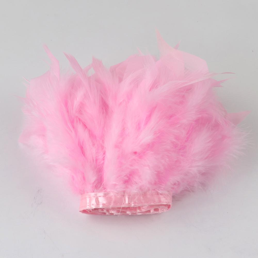 1/2М Белая отделка из перьев индейки 10-15СМ Пушистые перья Лента для поделок Карнавальная вечеринка Украшение одежды Швейные аксессуары