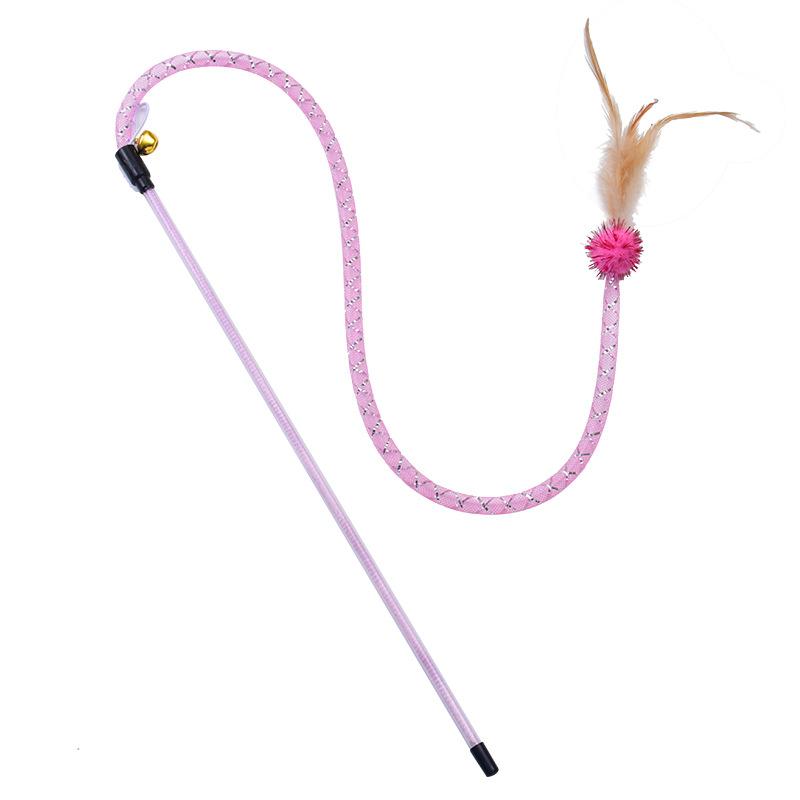 Кошачья Змея Кошачья Дразнилка Палочка Эластичная Сетчатая Трубка Перья Шерстяной Комок Кошачья Дразнилка Кошачья Игрушка Питомец Интерактивная Саморазвлекательная