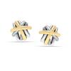 LeCalla 925 Sterling Sliver Jewelry 18K Gold-Plated Crossover Stud Earrings for Women Teen