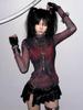 Женский сетчатый топ с длинным рукавом в стиле панк Y2K 'Spicy Girl'