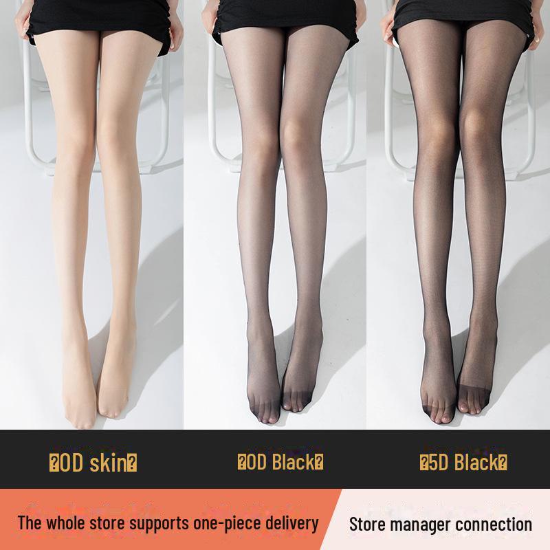 Ультратонкие телесные колготки-чулки против затяжек для женщин - Прозрачные весенне-летние чулки