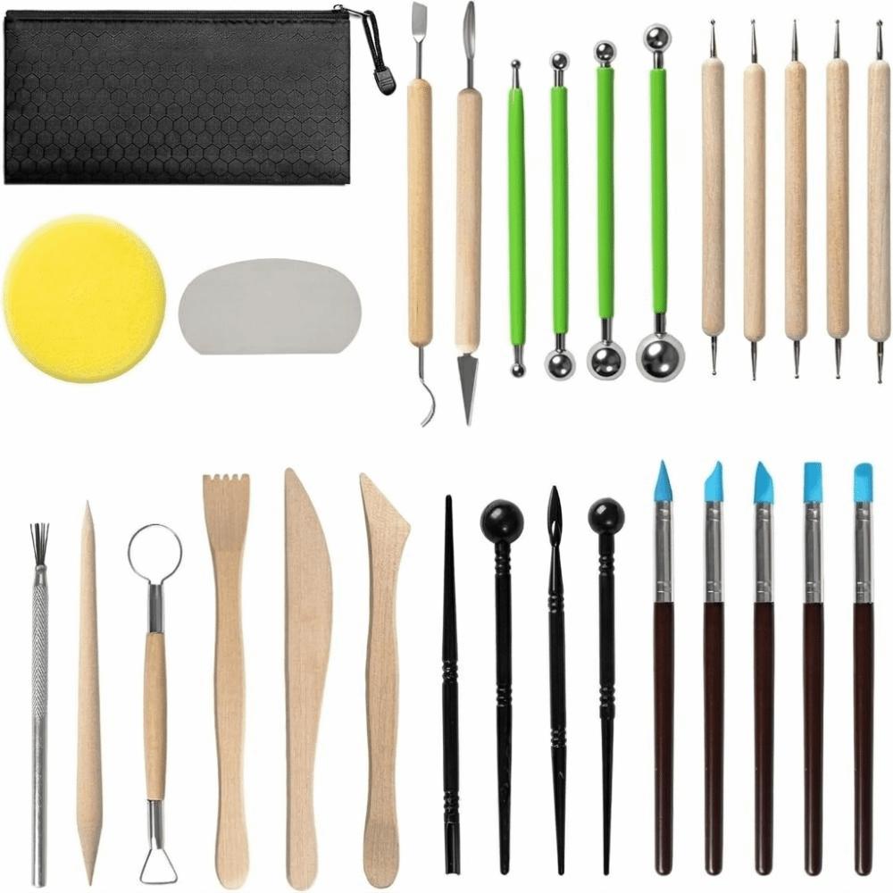 19/25/29Pcs Soft Clay Clay Sculpting Tools Kit DIY Art Pottery Tools for Beginners