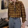Женская клетчатая рубашка в стиле ретро с начесом – универсальный свободный топ на весну и осень