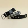 Yousheng Punk Rock Rivet Belt Studded Belt Grommet Threads Belt Square Rivets Pyramid Metal Inlays Adjustable Straps Imitation Leather Belt