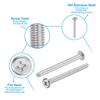 PATIKIL 16-Piece Round Head Phillips Head Machine Screws, M6-1 X 70mm, 304 Stainless Steel, 18-8 Full Thread, for Machinery and Furniture Repair, Conn
