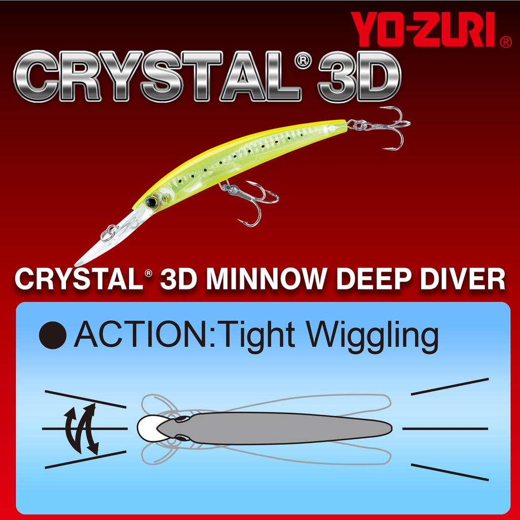 Crystal 3D Minnow Deep Diver 150mm YO-ZURI (F) F1154-GHIW (Sardine)