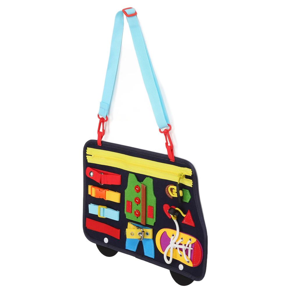 Sensory Activity Board Relief Anxiety Puzzle Bus Shape Dementia Sensory Pad for Old People Toddlers