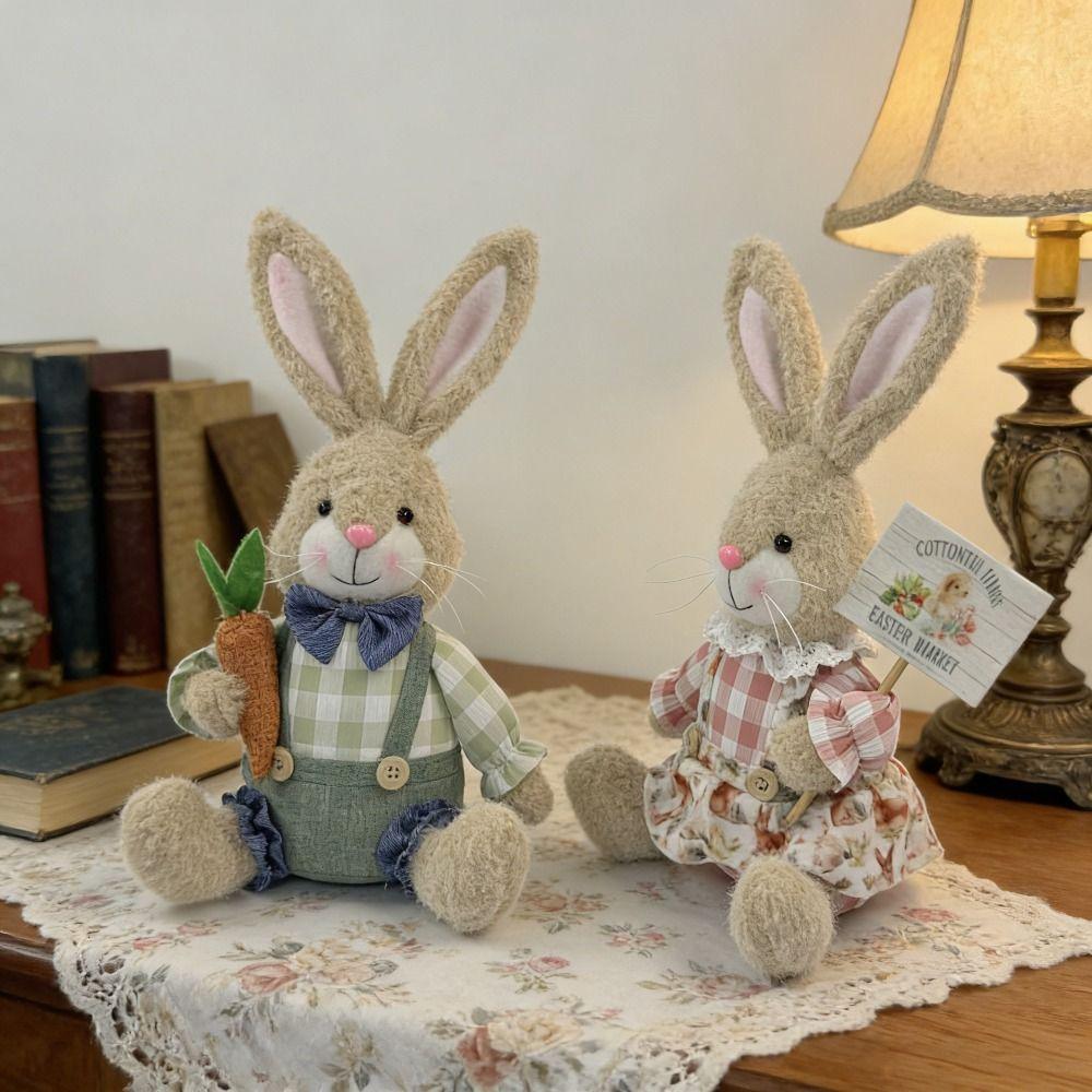 Мягкий Полиэстер Easter Bunny Плюшевая Игрушка Очаровательный Дизайн Плюшевый Материал Имитация Кролика Плюшевая Кукла Сидящие Кролики