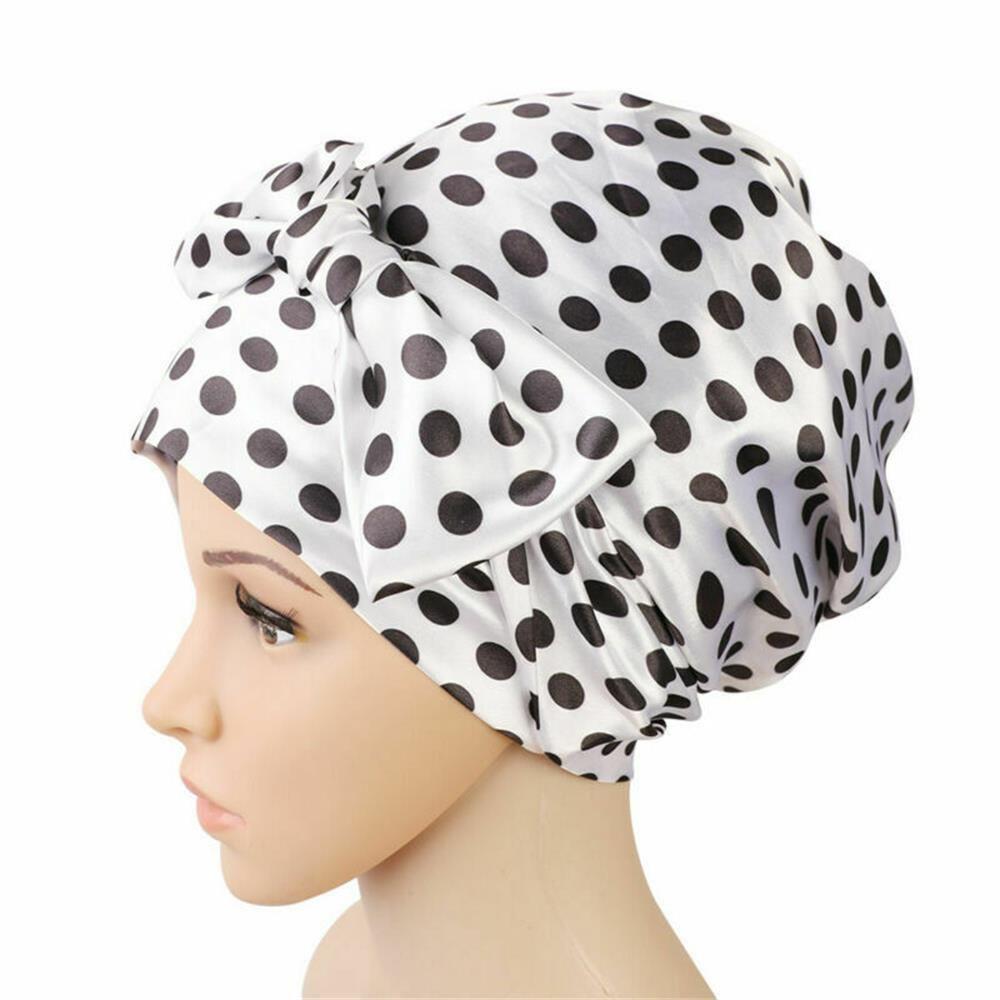 Cover Hat Head Cover Satin Turban Hair Bonnet Shower Cap Silk Night Sleep Cap Soft Satin Bonnet