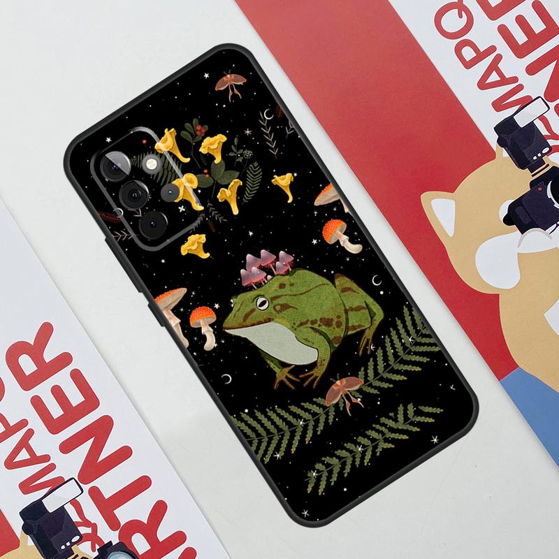 Винтажный ретро чехол с лягушкой и грибами для Samsung Galaxy A36 A35 A55 A06 A16 A26 A56 A53 A32 A52 A33 A13 A14 A34 A54 A17 A15