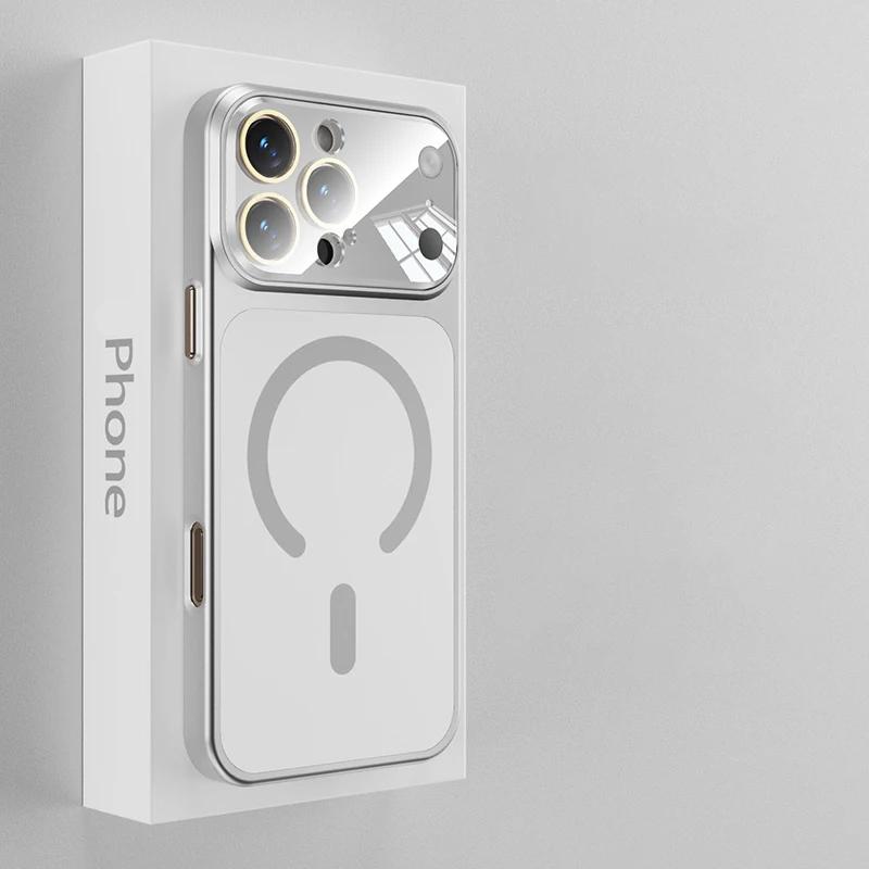 Original Matte For Magsafe Wireless Charge Nano AG Case for iPhone 17 16 15 14 13 Pro Max Tempered Glass Camera Protection Cover