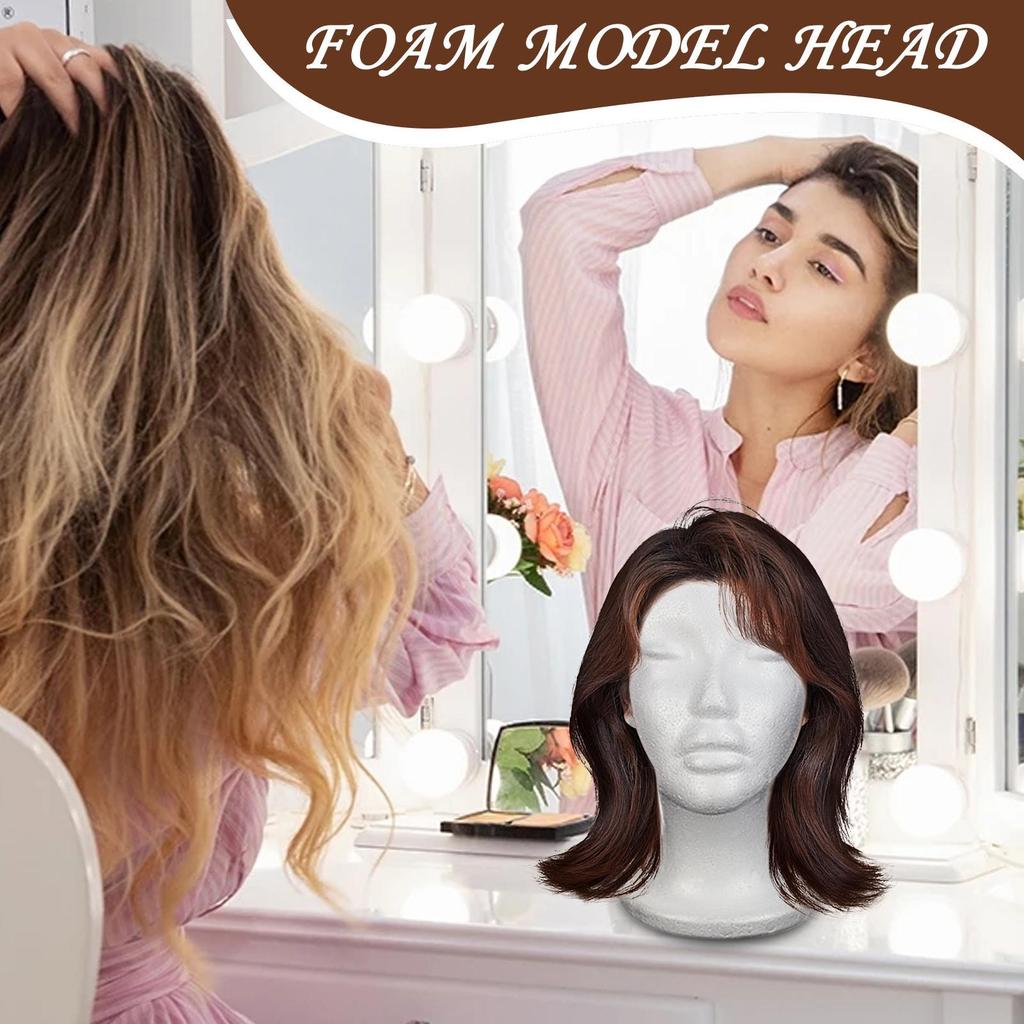 Portable Female Styrofoam Foam Mannequin Manikin Head Model Hat Glasses Wig Jewelry Salon Display Stand Rack Shooting Props