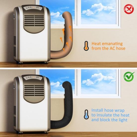 Комплект изоляционных чехлов для кондиционера Универсальный Легко устанавливаемый Изоляционная муфта для шланга портативного кондиционера Чехол-обертка для шланга кондиционера