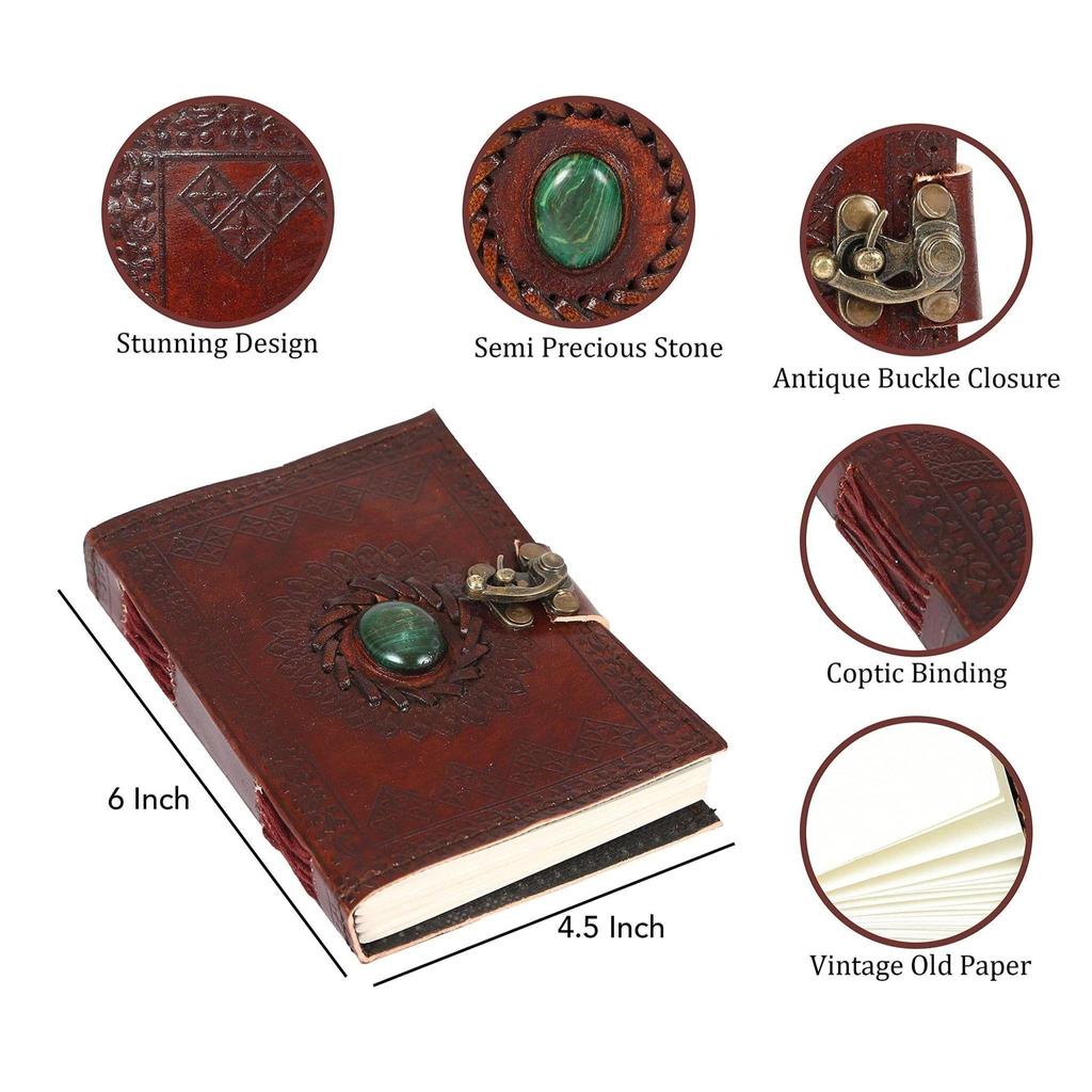 Combo Leather Diary Vintage Inspired Leather Journal Diary with Handmade Genuine Eco-Friendly.