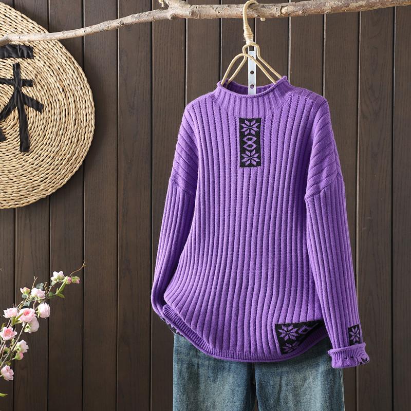 Autumn Winter Women Sweaters Pullover Tops Knitted Basic Green Sweater Long Sleeve