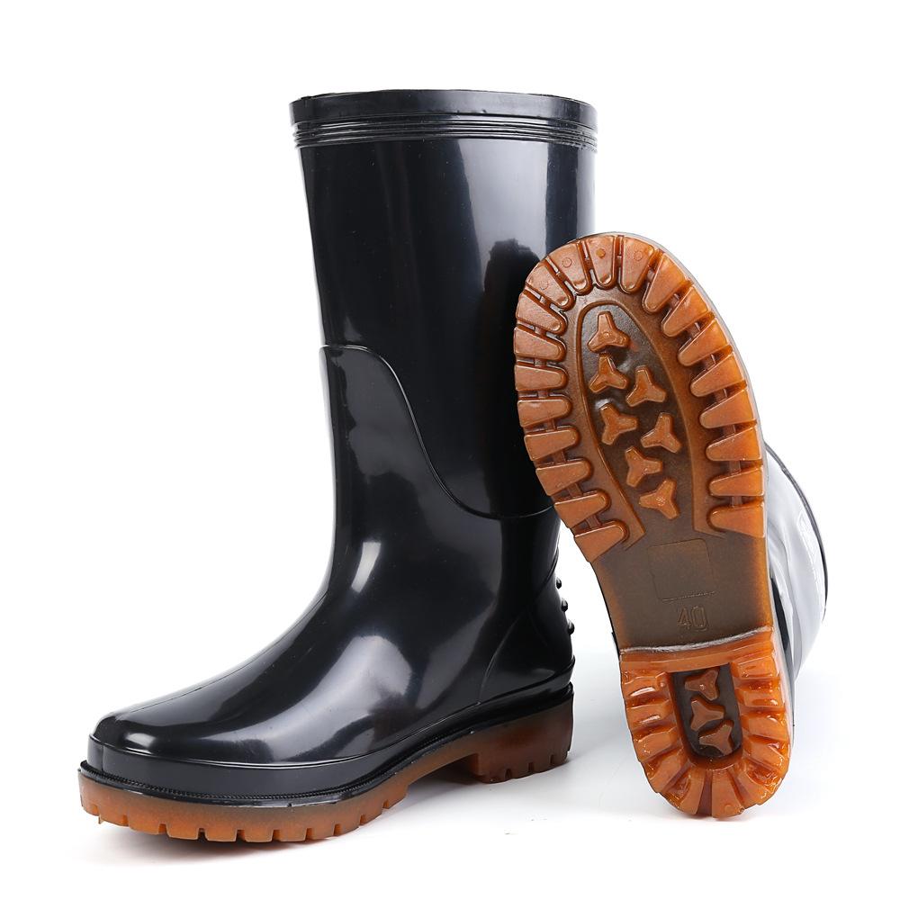 Средние резиновые туфли для дождя мужские черные туфли с тремя уровнями защиты ПВХ обувь для дождя обувь для воды резиновая обувь источник