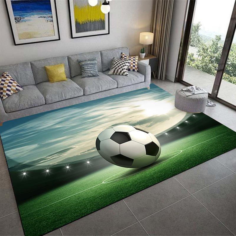 Sports Court Carpet Living Room Coffee Table Floor Mat 3D Bedroom Bedside Blanket Football Basketball Floor