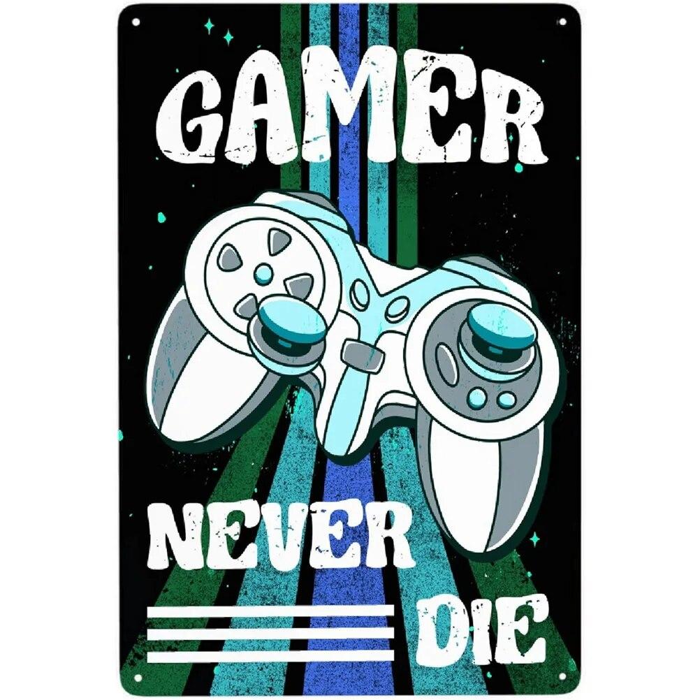 Ретро контроллер, коллекционеры, видеоигры, металлические жестяные знаки, винтажные постеры для игровой комнаты, бара, человека, пещеры, кафе, домашний декор стен, подарок