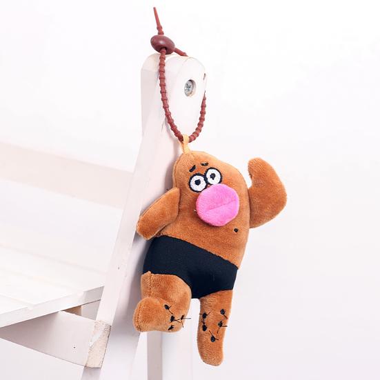 Plush Doll Sausage Mouth Big Eyes Stuffed Doll with Funny Expression