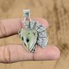 Gift For Her 925 Sterling Silver Natural Moss Prehnite Gemstone Jewelry Pendant