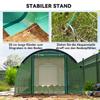 6 x 3 x 2 m Polytunnel Greenhouse with Sun Protection Net, Roll-Up Side Walls, Plastic Cover, Steel Frame, Green