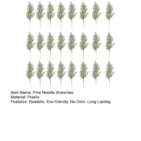24 шт. искусственные рождественские ветки сосновой иглы, реалистично выглядящие искусственная зелень, сосновые кирки, украшение для рождественской елки