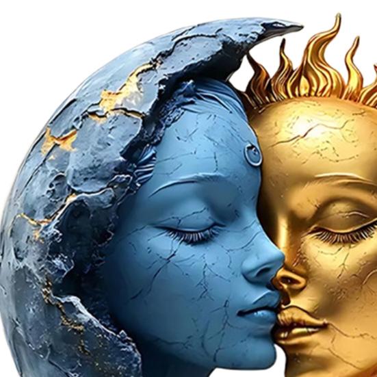 Луна Солнце Орнамент Настольный 2D Плоский Акриловый Декор Стоящий Луна И Солнце Лицо Декор для Домашнего Офиса Стол Книжная Полка