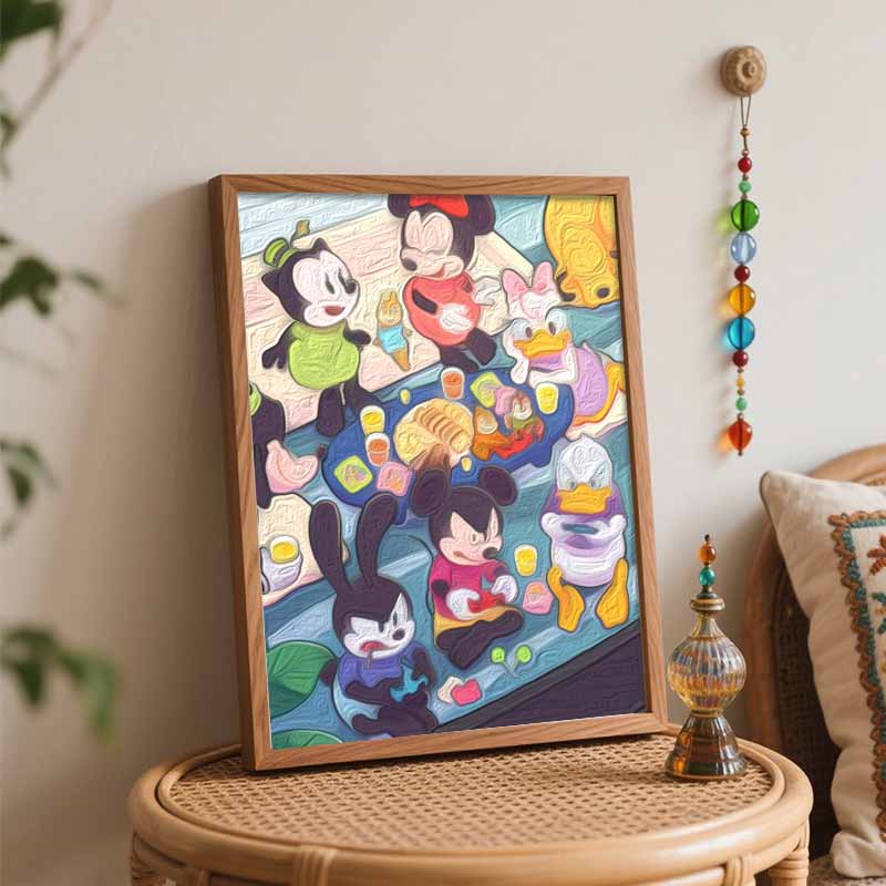 Disney Mickey and Friends party gaming digital oil painting art kit DIY handmade home decoration gift