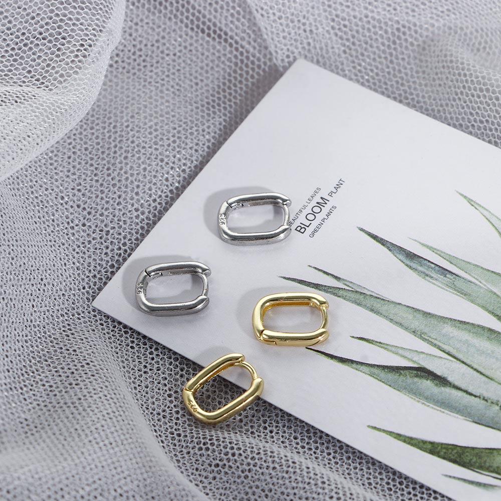 Silver Plated Circle U Shape Women Men Huggie Earrings Fashion Jewelry Gift Hoop Earrings Ear Clips