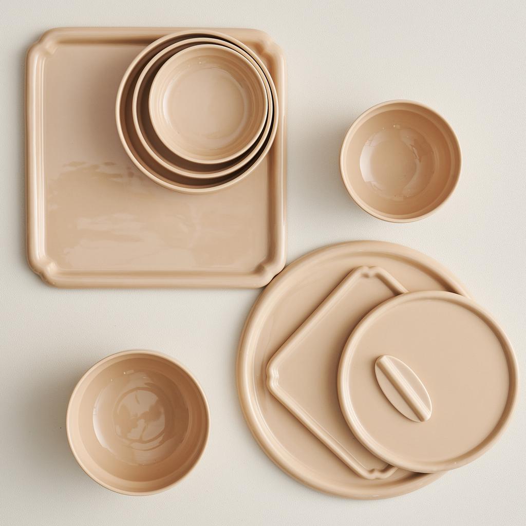 LASSIETTE NUBE Ceramic Large Low Bowl Dishwasher Safe Yellow, White