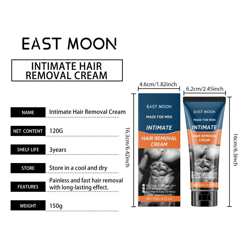 East Moon Men'S Hair Removal Cream Mild Gentle Armpit Arm Full Body Hair Remover Clean Smooth Moisturize Skin