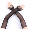 Elegant Long Elastic Tulle Fingerless Gloves Driving Sun Protection Mesh Arm Sleeves Party Costume Accessories
