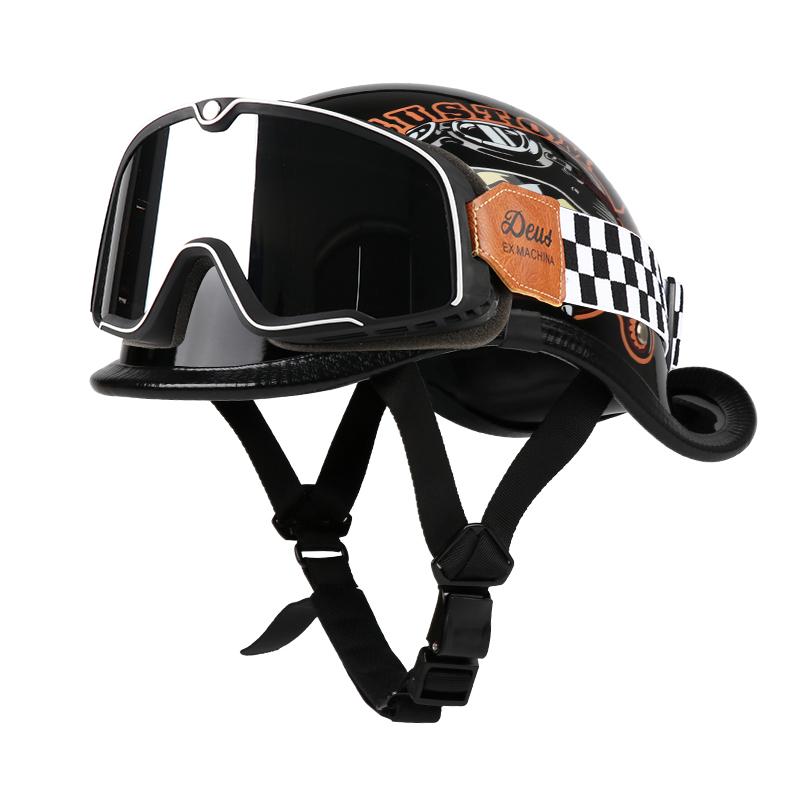 VGV Полушлем мотоциклетный шлем Электромобиль велосипед Езда Локомотив для Круизера Ретро Четыре сезона Унисекс подросток ребенок