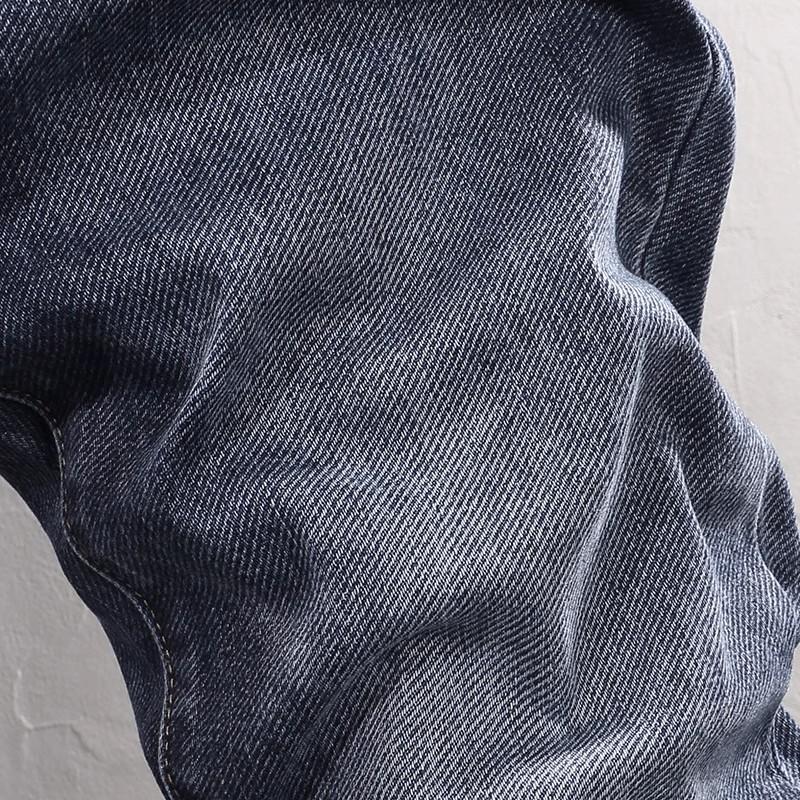 Зимние высококачественные фирменные вышитые модные брендовые джинсы 2024 года, мужские облегающие прямые теплые брюки в корейском стиле с флисовой подкладкой