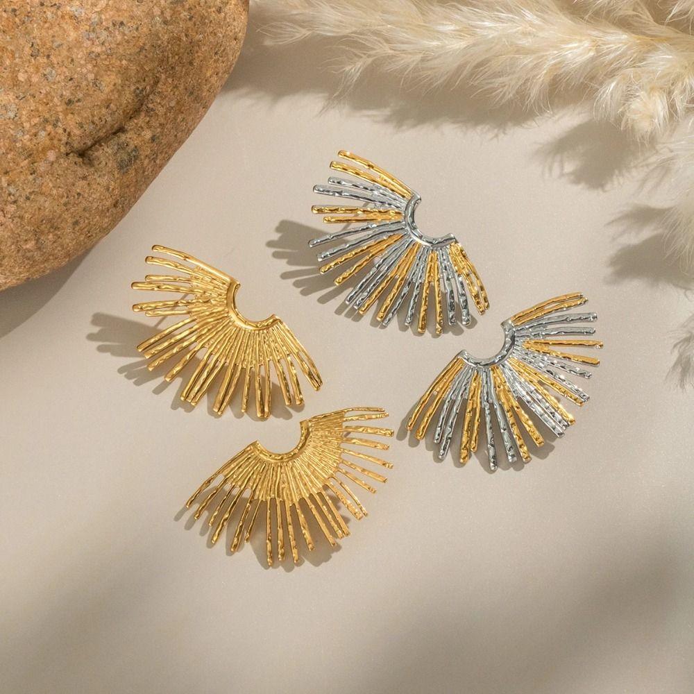 Fashion Geometric Drop Earrings Stainless Steel Bow Earrings Trendy Gold Plating Earrings Jewelry