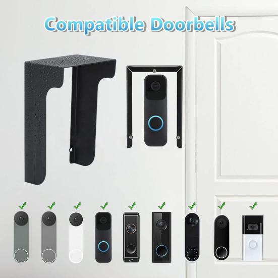 Погодостойкий чехол для дверного звонка с кольцом Металлический чехол для дверного звонка Водонепроницаемая защита от солнца Простая