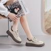 Round Tip Laced High Heel Comfortable Women White Sneakers Platform Women Shoes Trainers Sport High-level Krasovka Casual