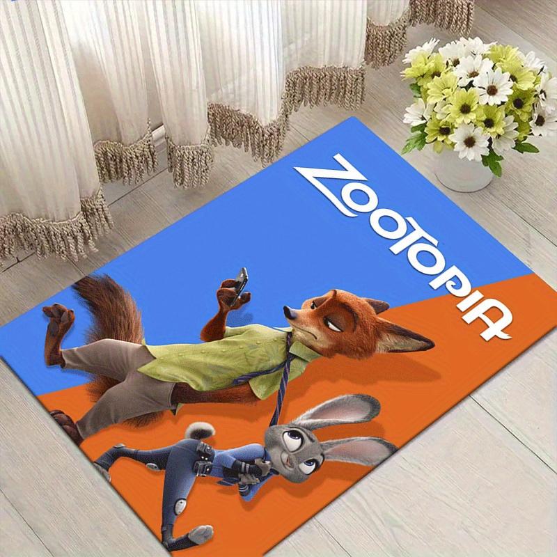 1pc Zootopia Pattern Area Rug Soft Flannel Floor Mat for Living Room,Office,Bedroom and Carpet,Sofa Coffee Table Floor Mat