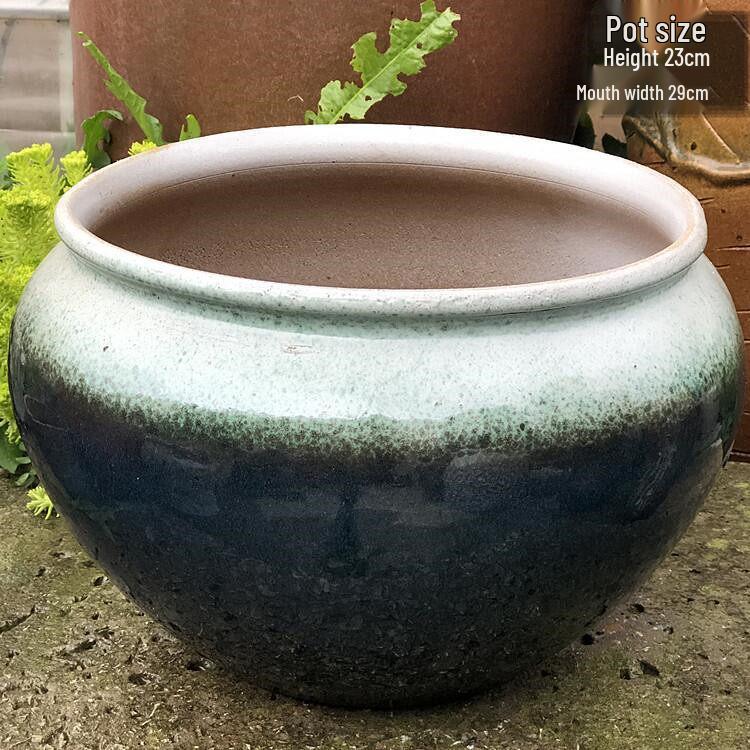 Handmade Retro Ceramic Pot: Large Opening Succulent & Flower Planter for Chlorophytum, Rose, Orchid, & Green Plants