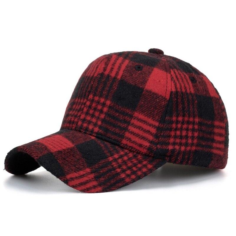 Classic Plaid Print Baseball Cap Unisex Plaid Outdoor Casual Cap Autumn Winter Adjustable Peaked Cap
