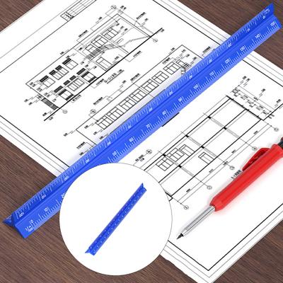 Алюминиевая чертежная линейка шириной 23 мм с четкой гравированной разметкой, подходит для строительных и художественных проектов